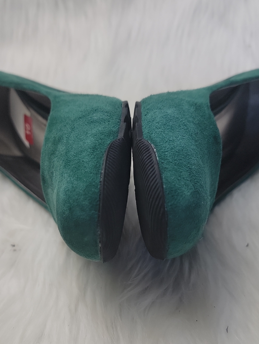 KENNETH COLE REACTION Green Suede Leather Rounded Toe Office Party Wedge Heel 10 - Picture 7 of 12